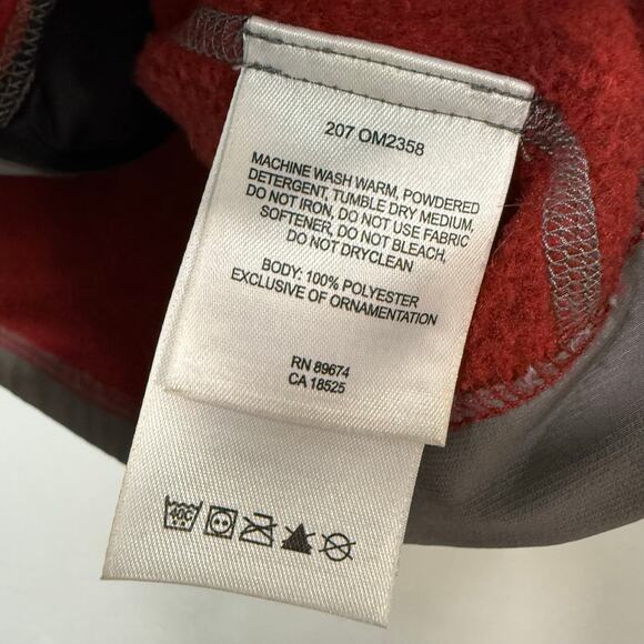 Mountain Hardwear Men's Fleece Jacket Red Grey Large Polartec Full Zip Outdoor - Picture 4 of 9